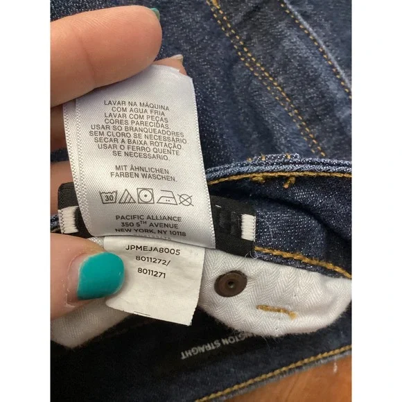 Jones New York Lexington Straight Jeans Dark Wash Classic Stretch Size 14 Tall - Picture 9 of 11